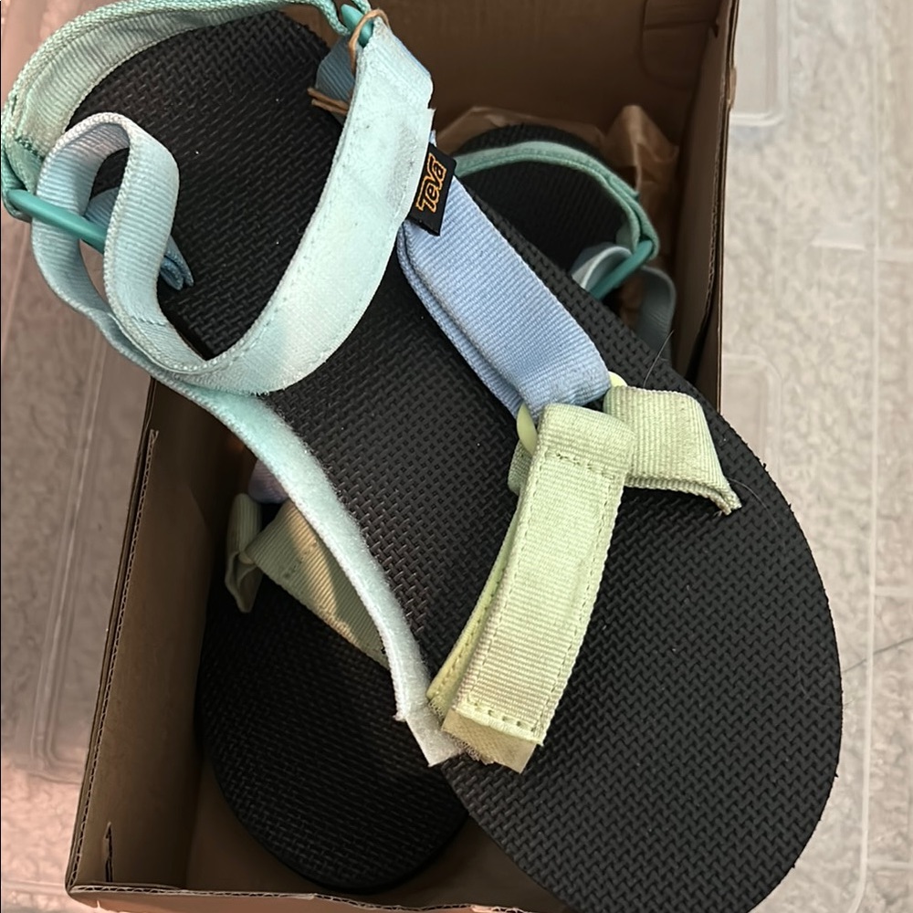 Teva Pastel Strap Sandals with Black Soles